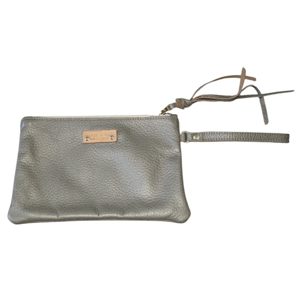 Marge & Rudy Leather Wristlet Clutch Full Grain Pebbled Leather Boho Artisan